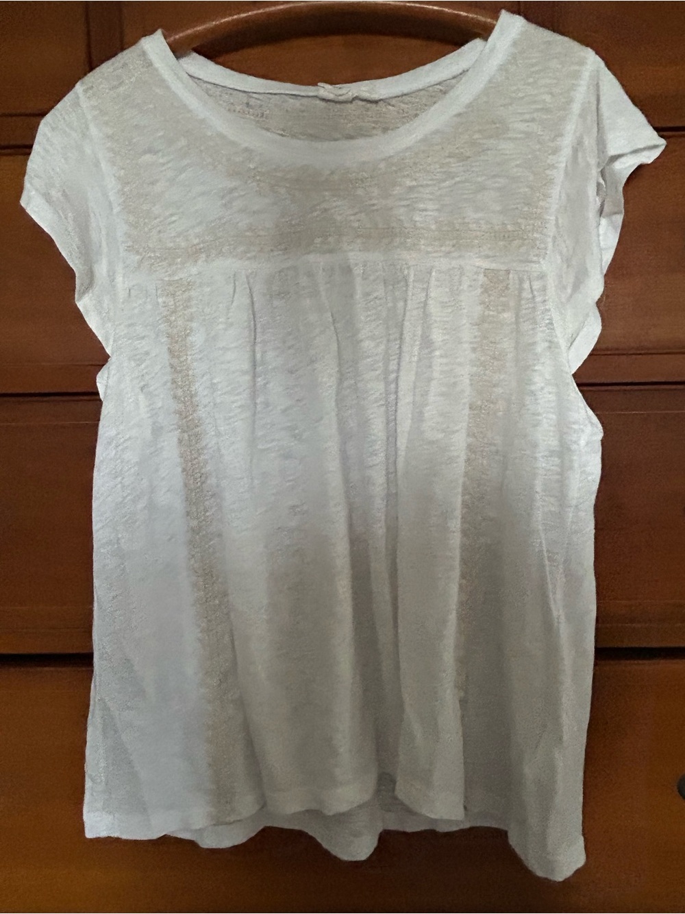 GAP White Short Sleeve Slub Tunic Top